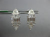 LARGE 1.73CT DIAMOND 18KT WHITE GOLD CLUSTER EMERALD & KITE CUT HANGING EARRINGS