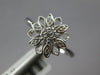 ESTATE .11CT DIAMOND 14KT WHITE GOLD 3D CLASSIC FLOWER STAR FUN RING