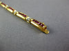 LONG 2.99CT DIAMOND & AAA RUBY 18KT 2 TONE GOLD PRINCESS CHANNEL TENNIS BRACELET