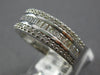 WIDE 1.36CT DIAMOND 18KT WHITE GOLD 3D ROUND & BAGUETTE CLASSIC ANNIVERSARY RING