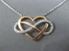 LARGE .56CT DIAMOND 14KT WHITE AND ROSE GOLD HEART INFINITY BY THE YARD NECKLACE