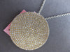 LARGE 2.0CT DIAMOND 14KT YELLOW GOLD 3D CLASSIC ROUND CIRCULAR FLOATING PENDANT