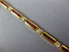 LONG 2.99CT DIAMOND & AAA RUBY 18KT 2 TONE GOLD PRINCESS CHANNEL TENNIS BRACELET