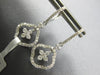 ESTATE 1.23CT DIAMOND 14KT WHITE GOLD 3D CLASSIC FLOWER HANGING EARRINGS