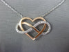 LARGE .56CT DIAMOND 14KT WHITE AND ROSE GOLD HEART INFINITY BY THE YARD NECKLACE