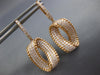 1.24CT DIAMOND 18KT ROSE GOLD 3D MULTI ROW FILIGREE LOVE KNOT HANGING EARRINGS