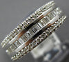 WIDE 1.36CT DIAMOND 18KT WHITE GOLD 3D ROUND & BAGUETTE CLASSIC ANNIVERSARY RING