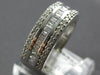 WIDE 1.36CT DIAMOND 18KT WHITE GOLD 3D ROUND & BAGUETTE CLASSIC ANNIVERSARY RING