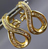 1.0CT DIAMOND 18KT YELLOW GOLD BAGUETTE TEAR DROP SEMI INFINITY CLIP ON EARRINGS