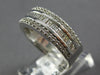 WIDE 1.36CT DIAMOND 18KT WHITE GOLD 3D ROUND & BAGUETTE CLASSIC ANNIVERSARY RING