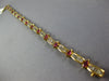 ESTATE WIDE & LONG 6.37CT DIAMOND & AAA RUBY 18KT YELLOW GOLD 3D TENNIS BRACELET