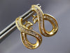 1.0CT DIAMOND 18KT YELLOW GOLD BAGUETTE TEAR DROP SEMI INFINITY CLIP ON EARRINGS