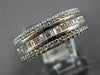 WIDE 1.36CT DIAMOND 18KT WHITE GOLD 3D ROUND & BAGUETTE CLASSIC ANNIVERSARY RING