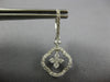 ESTATE 1.23CT DIAMOND 14KT WHITE GOLD 3D CLASSIC FLOWER HANGING EARRINGS