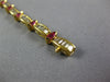 ESTATE WIDE & LONG 6.37CT DIAMOND & AAA RUBY 18KT YELLOW GOLD 3D TENNIS BRACELET