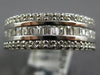 WIDE 1.36CT DIAMOND 18KT WHITE GOLD 3D ROUND & BAGUETTE CLASSIC ANNIVERSARY RING