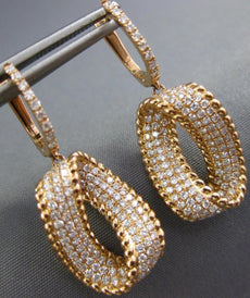 1.24CT DIAMOND 18KT ROSE GOLD 3D MULTI ROW FILIGREE LOVE KNOT HANGING EARRINGS