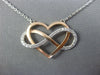 LARGE .56CT DIAMOND 14KT WHITE AND ROSE GOLD HEART INFINITY BY THE YARD NECKLACE