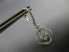 ESTATE 1.23CT DIAMOND 14KT WHITE GOLD 3D CLASSIC FLOWER HANGING EARRINGS