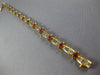 ESTATE WIDE & LONG 6.37CT DIAMOND & AAA RUBY 18KT YELLOW GOLD 3D TENNIS BRACELET
