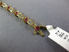 ESTATE WIDE & LONG 6.37CT DIAMOND & AAA RUBY 18KT YELLOW GOLD 3D TENNIS BRACELET