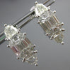 LARGE 1.73CT DIAMOND 18KT WHITE GOLD CLUSTER EMERALD & KITE CUT HANGING EARRINGS