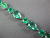 LARGE 12.10CT DIAMOND & AAA EMERALD 18KT WHITE GOLD ROUND & PEAR SHAPE BRACELET