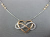 LARGE .56CT DIAMOND 14KT WHITE AND ROSE GOLD HEART INFINITY BY THE YARD NECKLACE