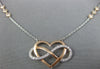 LARGE .56CT DIAMOND 14KT WHITE AND ROSE GOLD HEART INFINITY BY THE YARD NECKLACE
