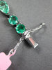 LARGE 12.10CT DIAMOND & AAA EMERALD 18KT WHITE GOLD ROUND & PEAR SHAPE BRACELET