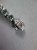 LARGE 12.10CT DIAMOND & AAA EMERALD 18KT WHITE GOLD ROUND & PEAR SHAPE BRACELET
