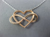 LARGE .56CT DIAMOND 14KT WHITE AND ROSE GOLD HEART INFINITY BY THE YARD NECKLACE