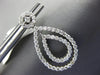ESTATE 1.80CT DIAMOND 14KT WHITE GOLD FLOWER DOUBLE TEAR DROP HANGING EARRINGS