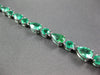 LARGE 12.10CT DIAMOND & AAA EMERALD 18KT WHITE GOLD ROUND & PEAR SHAPE BRACELET