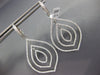 ESTATE LARGE 1.63CT DIAMOND 18KT WHITE GOLD MULTI ROW TEAR DROP HANGING EARRINGS