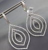 ESTATE LARGE 1.63CT DIAMOND 18KT WHITE GOLD MULTI ROW TEAR DROP HANGING EARRINGS
