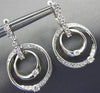 ESTATE 1.52CT DIAMOND 14K WHITE GOLD 3D FLOWER ETOILE LEVERBACK HANGING EARRINGS
