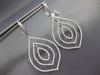 ESTATE LARGE 1.63CT DIAMOND 18KT WHITE GOLD MULTI ROW TEAR DROP HANGING EARRINGS