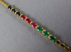 ESTATE 4.27CT DIAMOND & AAA MULTI GEM 18K YELLOW GOLD OVAL & ROUND LOVE BRACELET