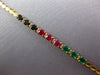 ESTATE 4.27CT DIAMOND & AAA MULTI GEM 18K YELLOW GOLD OVAL & ROUND LOVE BRACELET