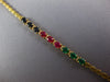 ESTATE 4.27CT DIAMOND & AAA MULTI GEM 18K YELLOW GOLD OVAL & ROUND LOVE BRACELET