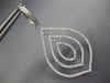 ESTATE LARGE 1.63CT DIAMOND 18KT WHITE GOLD MULTI ROW TEAR DROP HANGING EARRINGS