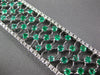 EXTRA LARGE 15.20CT DIAMOND & AAA EMERALD 18KT WHITE GOLD CUFF TENNIS BRACELET