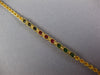 ESTATE 4.27CT DIAMOND & AAA MULTI GEM 18K YELLOW GOLD OVAL & ROUND LOVE BRACELET