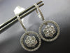 1.90CT DIAMOND 14KT WHITE GOLD 3D CLUSTER FLOWER CIRCLE OF LIFE HANGING EARRINGS