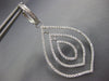 ESTATE LARGE 1.63CT DIAMOND 18KT WHITE GOLD MULTI ROW TEAR DROP HANGING EARRINGS