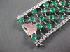EXTRA LARGE 15.20CT DIAMOND & AAA EMERALD 18KT WHITE GOLD CUFF TENNIS BRACELET