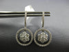 1.90CT DIAMOND 14KT WHITE GOLD 3D CLUSTER FLOWER CIRCLE OF LIFE HANGING EARRINGS