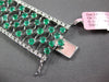EXTRA LARGE 15.20CT DIAMOND & AAA EMERALD 18KT WHITE GOLD CUFF TENNIS BRACELET