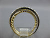 ESTATE WIDE .53CT DIAMOND 14KT WHITE & YELLOW GOLD 3D CRISS CROSS FUN LOVE RING